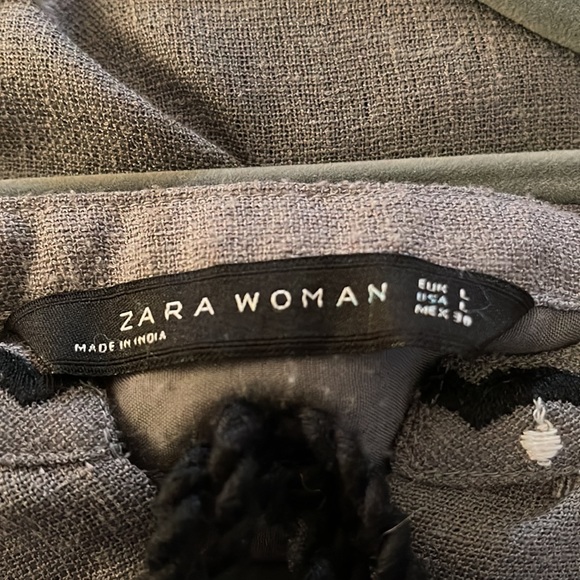 ❤️ Zara Grey Midi Embroidered Peasant Dress - Picture 7 of 8